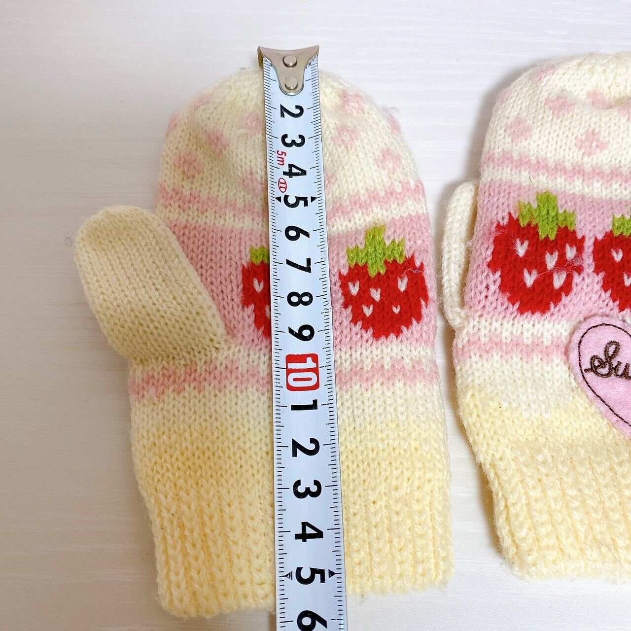 Mother Garden Muffler Glove Set Strawberry Heart White Pink Fluffy Kawaii Rare