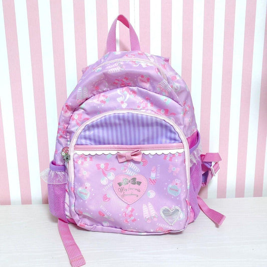 Mother Garden Rucksack Backpack School Bag Pink Purple Strawberry Ribbon Kawaii