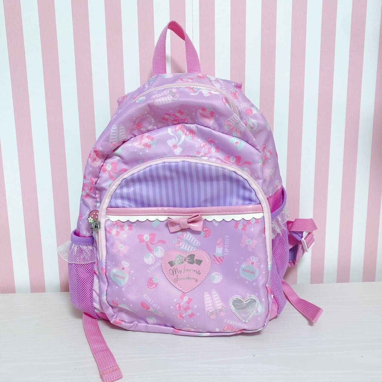 Mother Garden Rucksack Backpack School Bag Pink Purple Strawberry Ribbon Kawaii