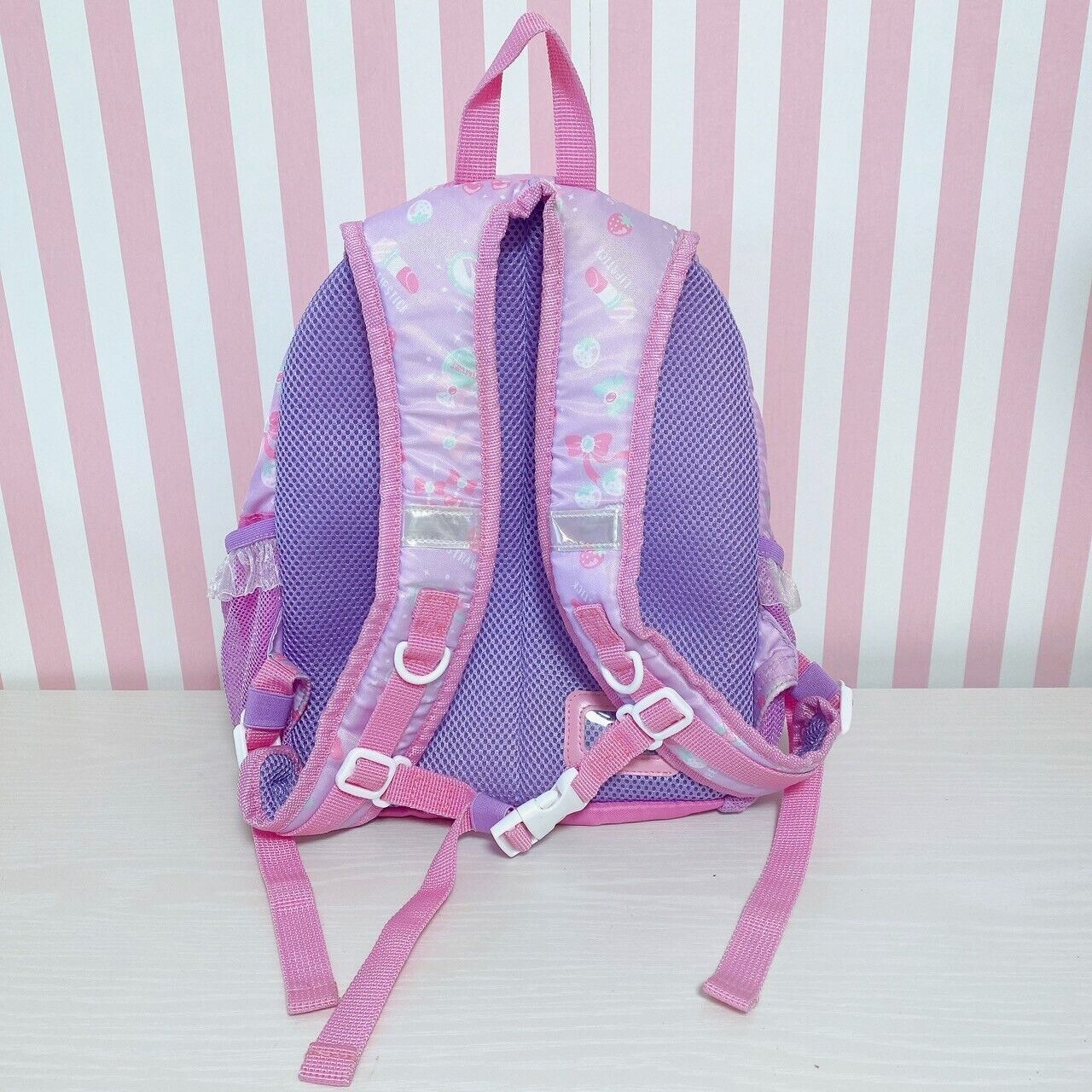 Mother Garden Rucksack Backpack School Bag Pink Purple Strawberry Ribbon Kawaii