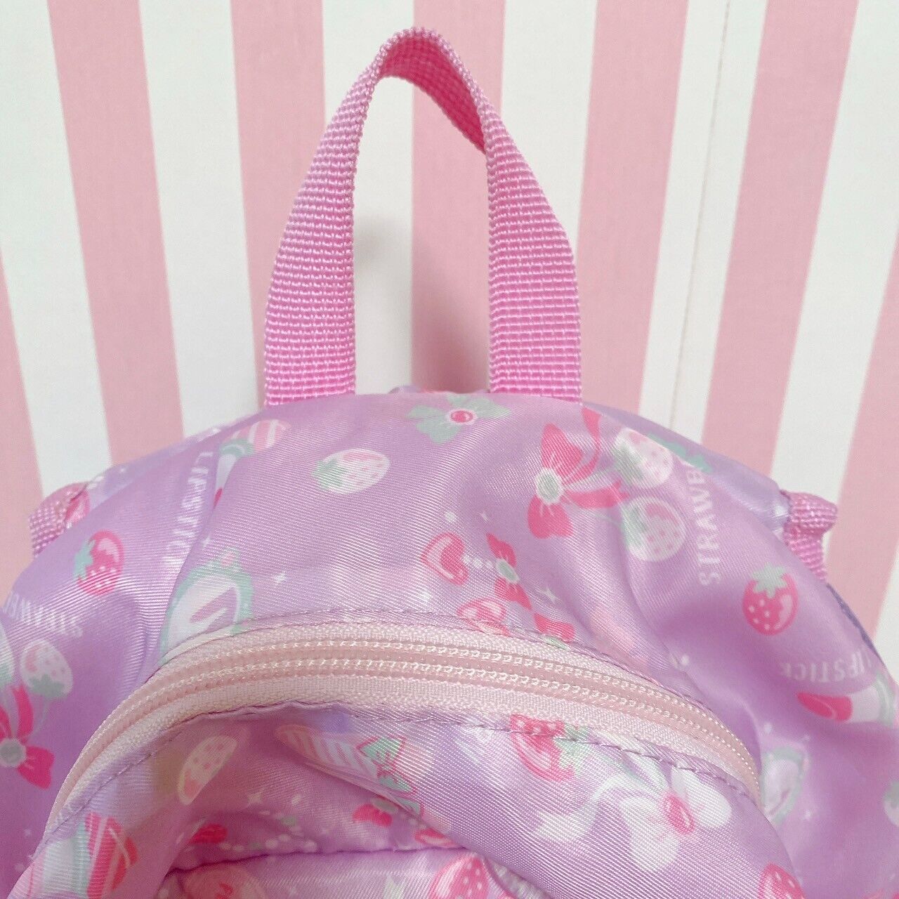 Mother Garden Rucksack Backpack School Bag Pink Purple Strawberry Ribbon Kawaii