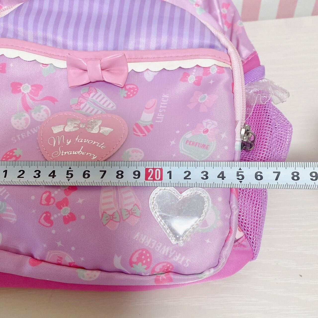 Mother Garden Rucksack Backpack School Bag Pink Purple Strawberry Ribbon Kawaii