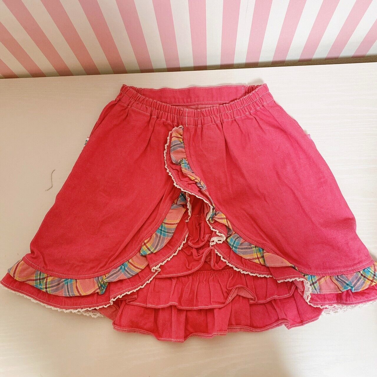 Mezzo Piano Skirt 130 Size Pink Frill Panda Heart Colorful Kids Kawaii Cute Rare