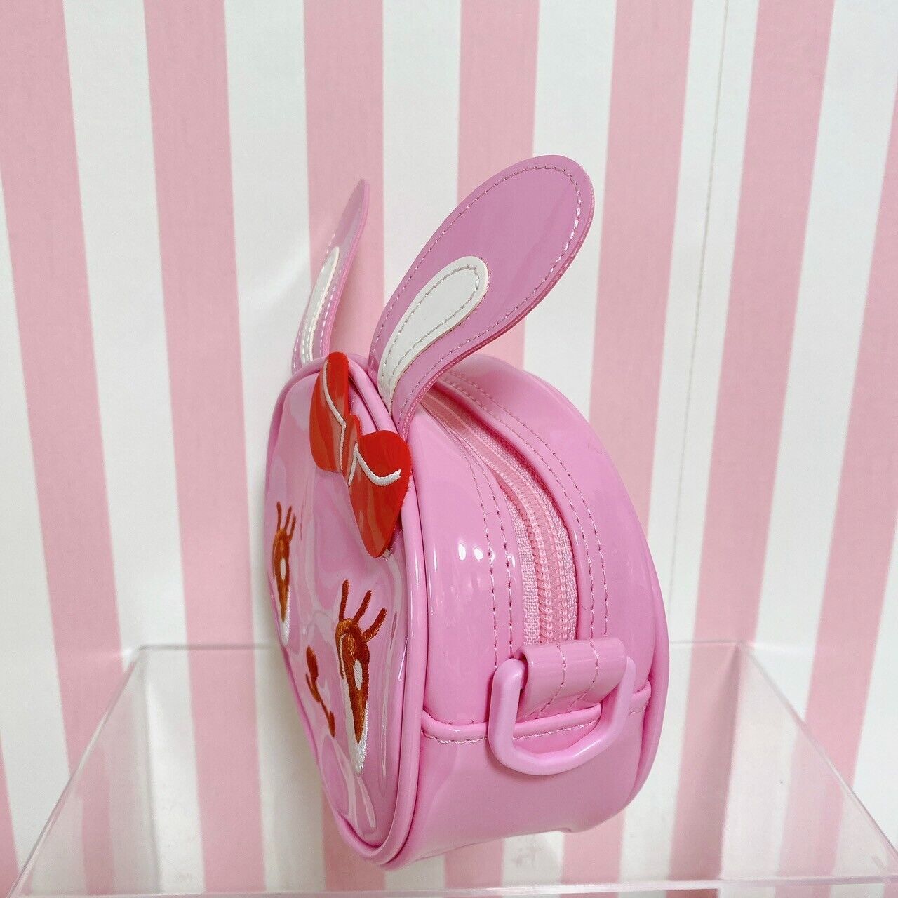 Mezzo Piano Shoulder Bag Pochette Pink Rabbit Face Ribbon Kids Kawaii Character