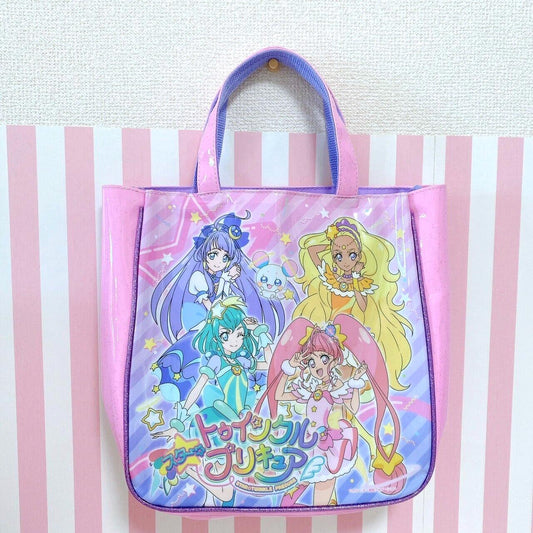 Star Twinkle Precure Tote Bag Vinyl Girls Pretty Cure Pink Purple Kawaii Anime