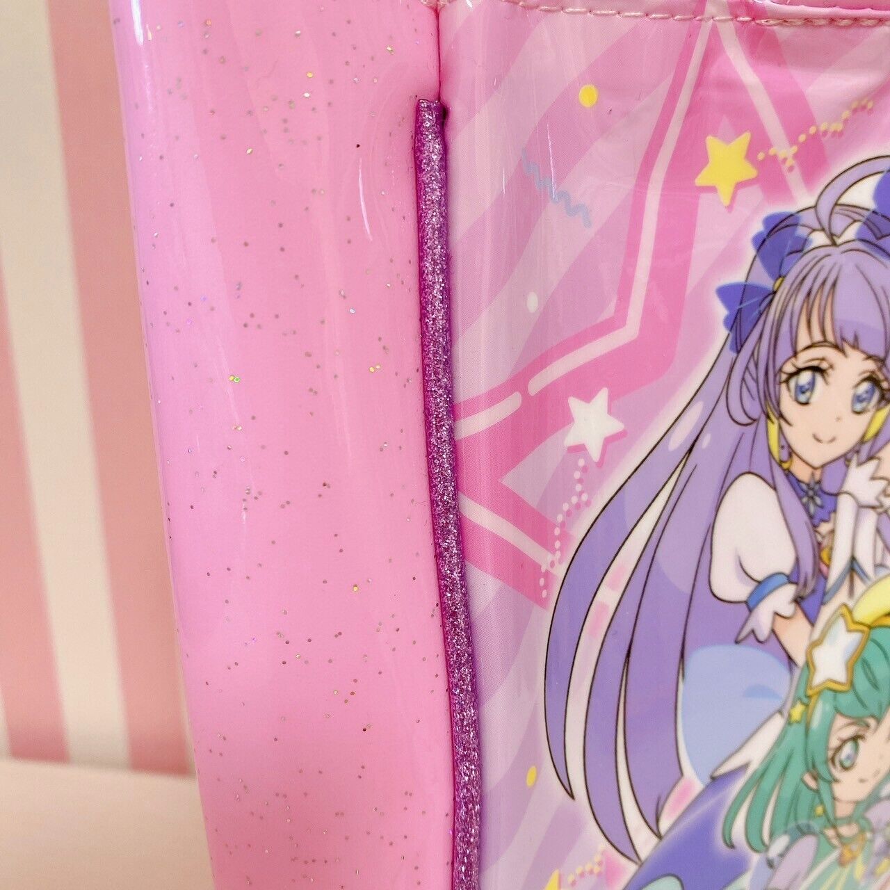 Star Twinkle Precure Tote Bag Vinyl Girls Pretty Cure Pink Purple Kawaii Anime