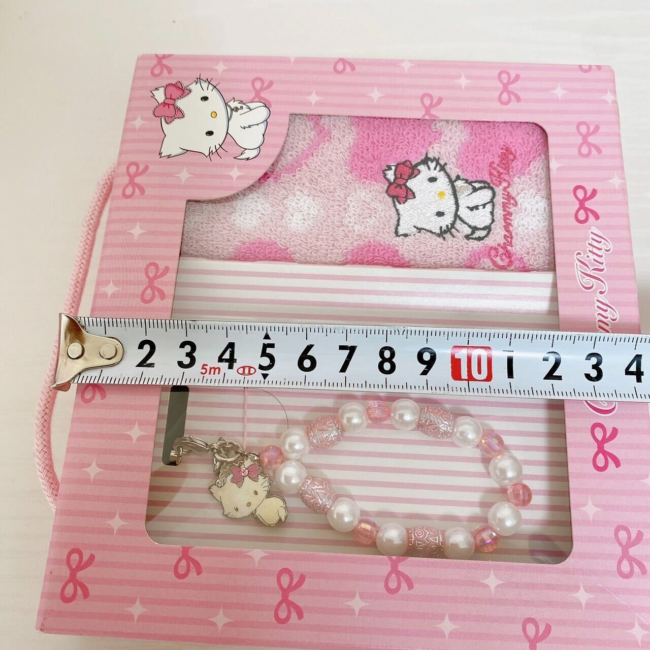 Sanrio Charmmy Charmy Kitty Strap Handkerchief 2 Set Pink Towel Heart Ribbon