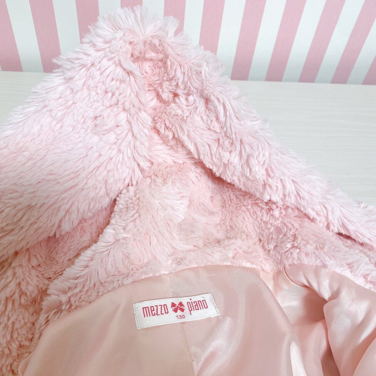 Mezzo Piano Jacket Fluffy Pink 130 Boa Hoodie Bottan Long Sleeve Kawaii Rare