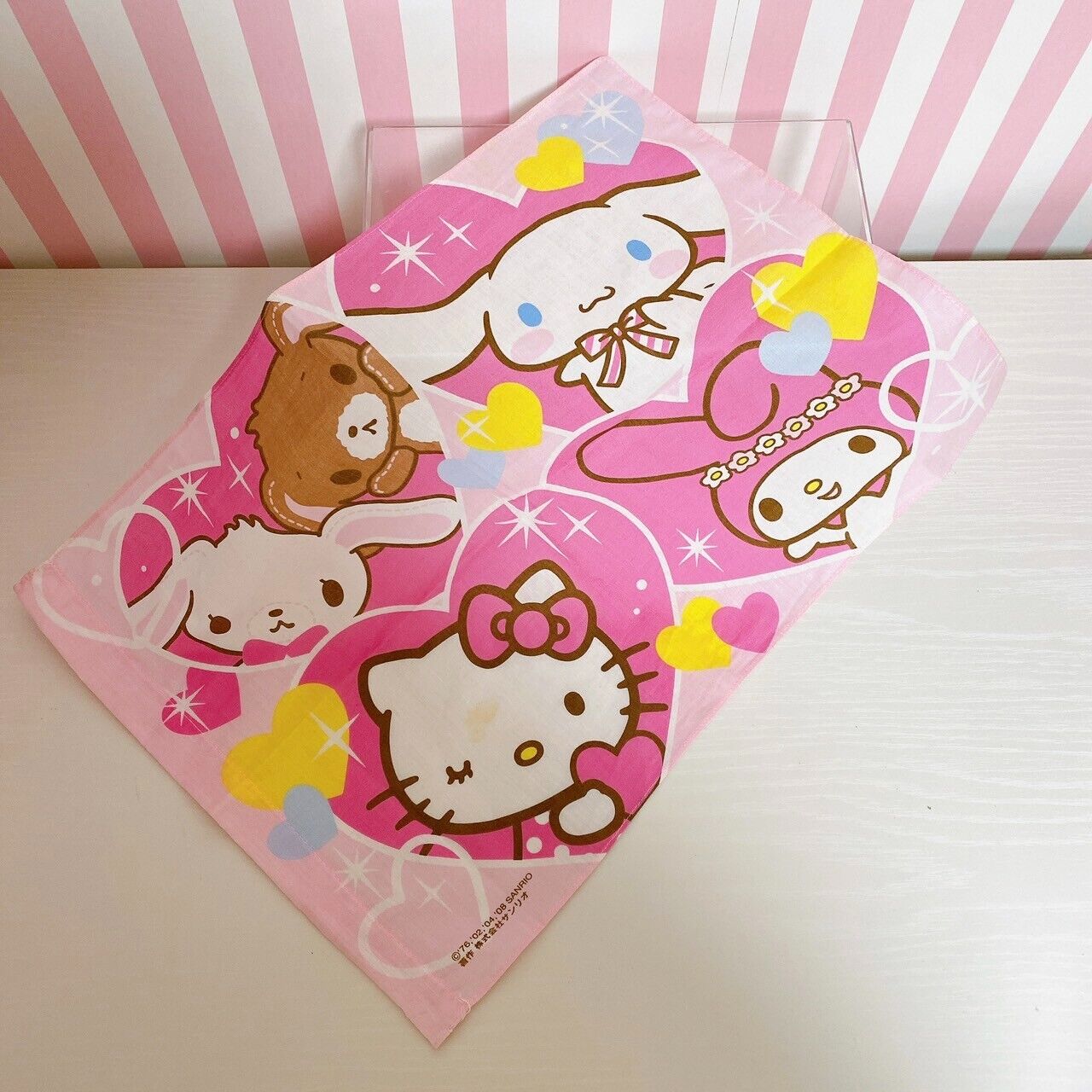 Sanrio Hello Kitty Cinnamoroll My Melody Sugar Bunnies Flag Pink Heart Character