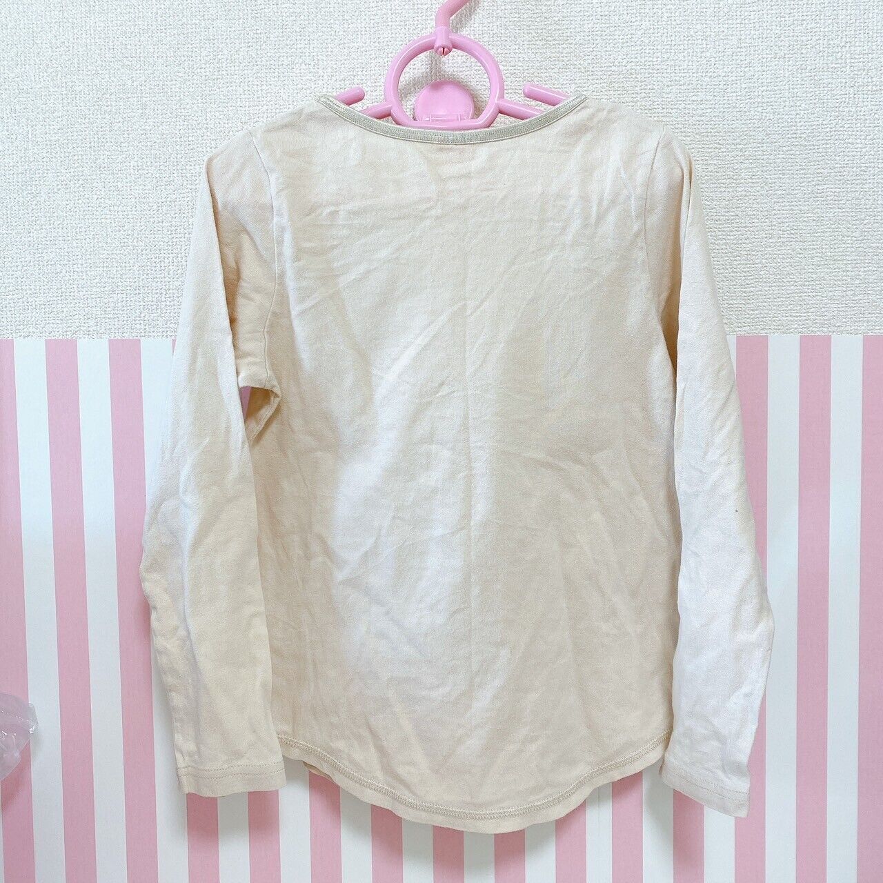 Mezzo Piano Size S 140cm Ribbon Cotton Beige Long Sleeve Kawaii Character Rare