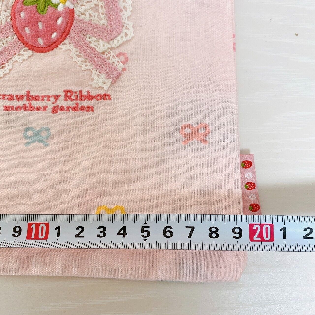 Mother Garden Purse Multi Cloth 2 Set Strawberry Ribbon Pink Dot Heart Kawaii