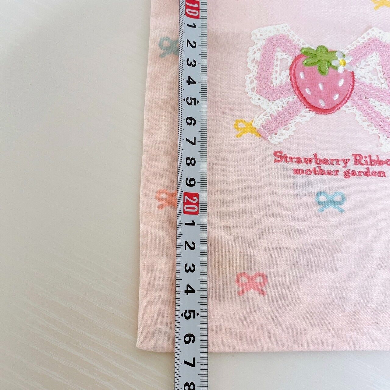 Mother Garden Purse Multi Cloth 2 Set Strawberry Ribbon Pink Dot Heart Kawaii