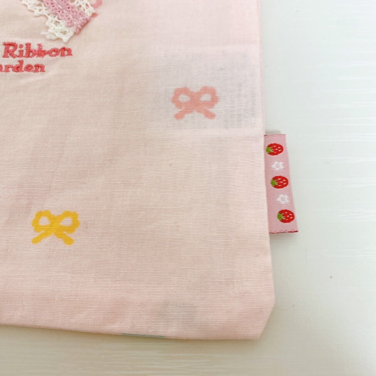 Mother Garden Purse Multi Cloth 2 Set Strawberry Ribbon Pink Dot Heart Kawaii