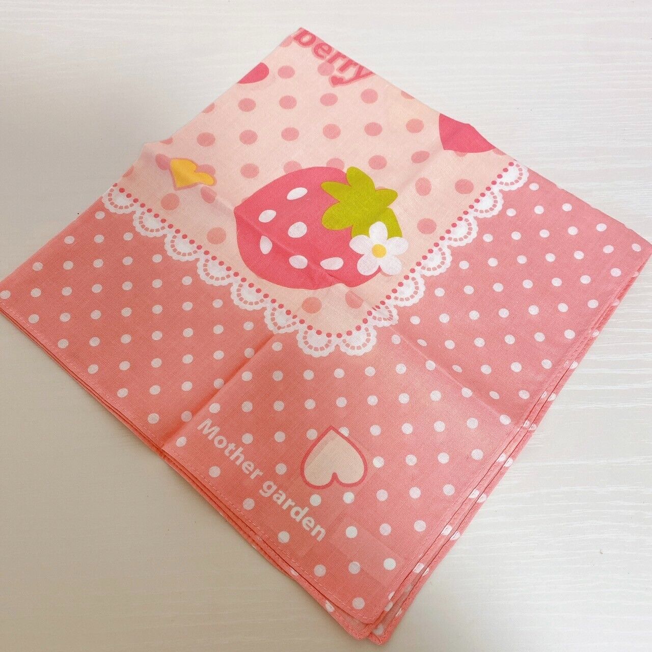 Mother Garden Purse Multi Cloth 2 Set Strawberry Ribbon Pink Dot Heart Kawaii