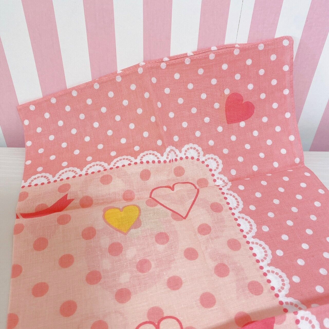 Mother Garden Purse Multi Cloth 2 Set Strawberry Ribbon Pink Dot Heart Kawaii