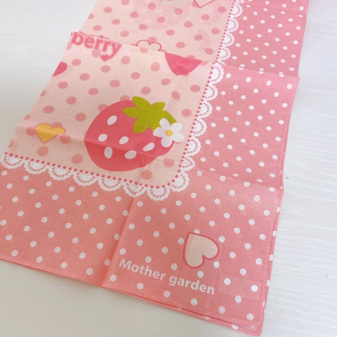 Mother Garden Purse Multi Cloth 2 Set Strawberry Ribbon Pink Dot Heart Kawaii