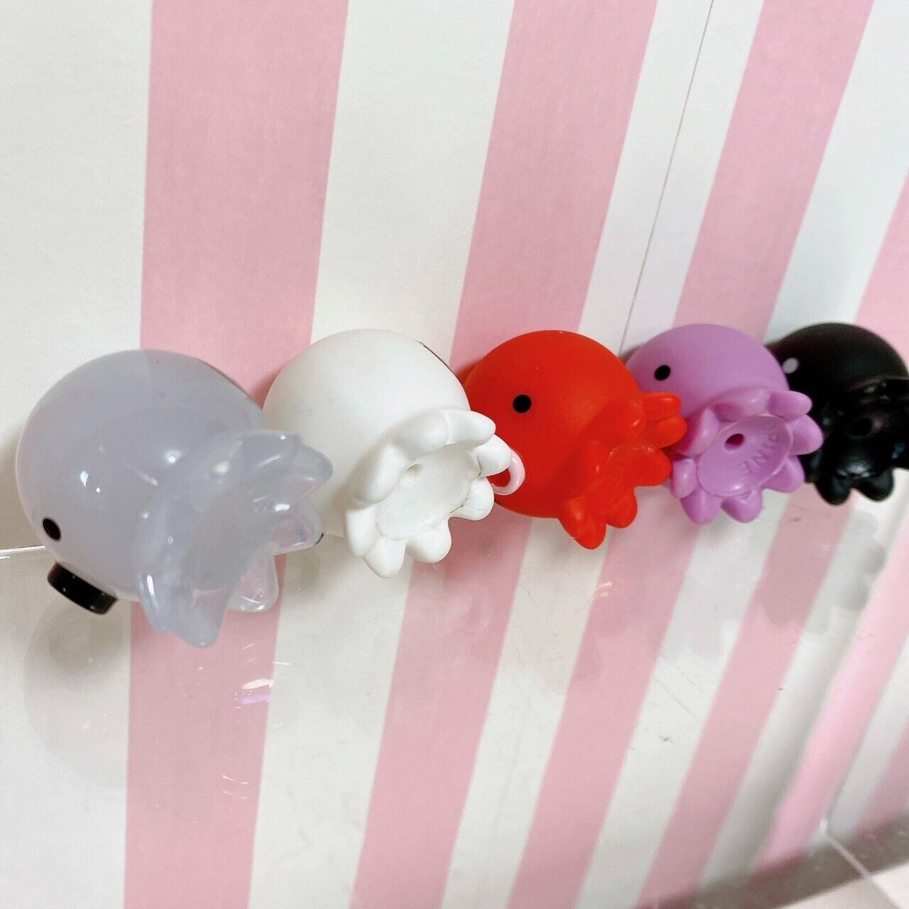 Takocchu Soft Mini Figure Mascot 5 Set Octopus Red White Purple Black Clear Rare