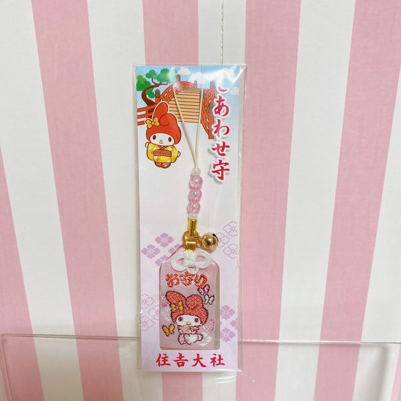 Sanrio My Melody Happy Amulet Charm Sumiyoshi Taisha Shrine Rabbit Pink Kawaii