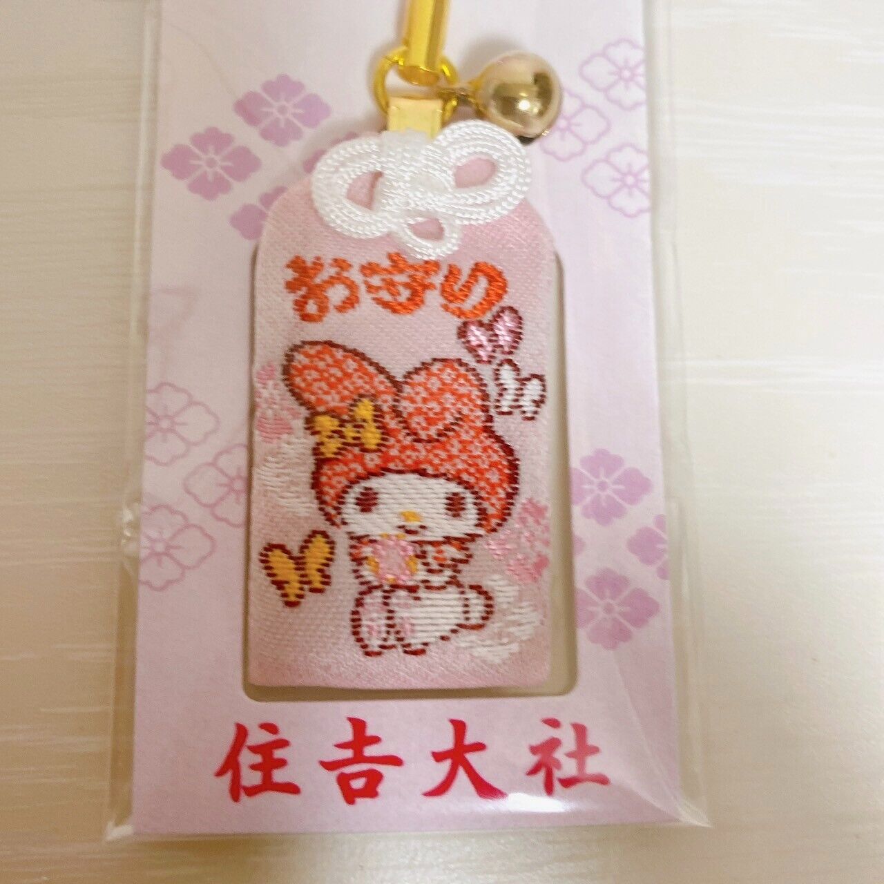 Sanrio My Melody Happy Amulet Charm Sumiyoshi Taisha Shrine Rabbit Pink Kawaii