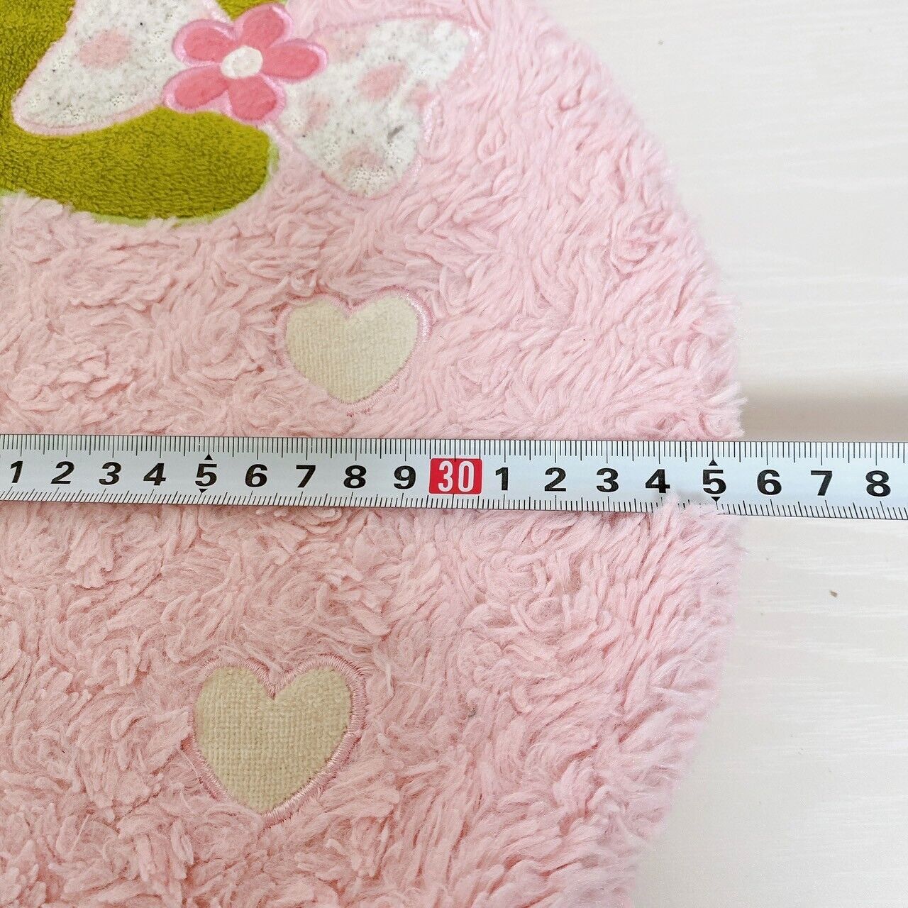 Mother Garden Zabuton Round Pink Strawberry Ribbon Heart Fluffy Fabric Kawaii