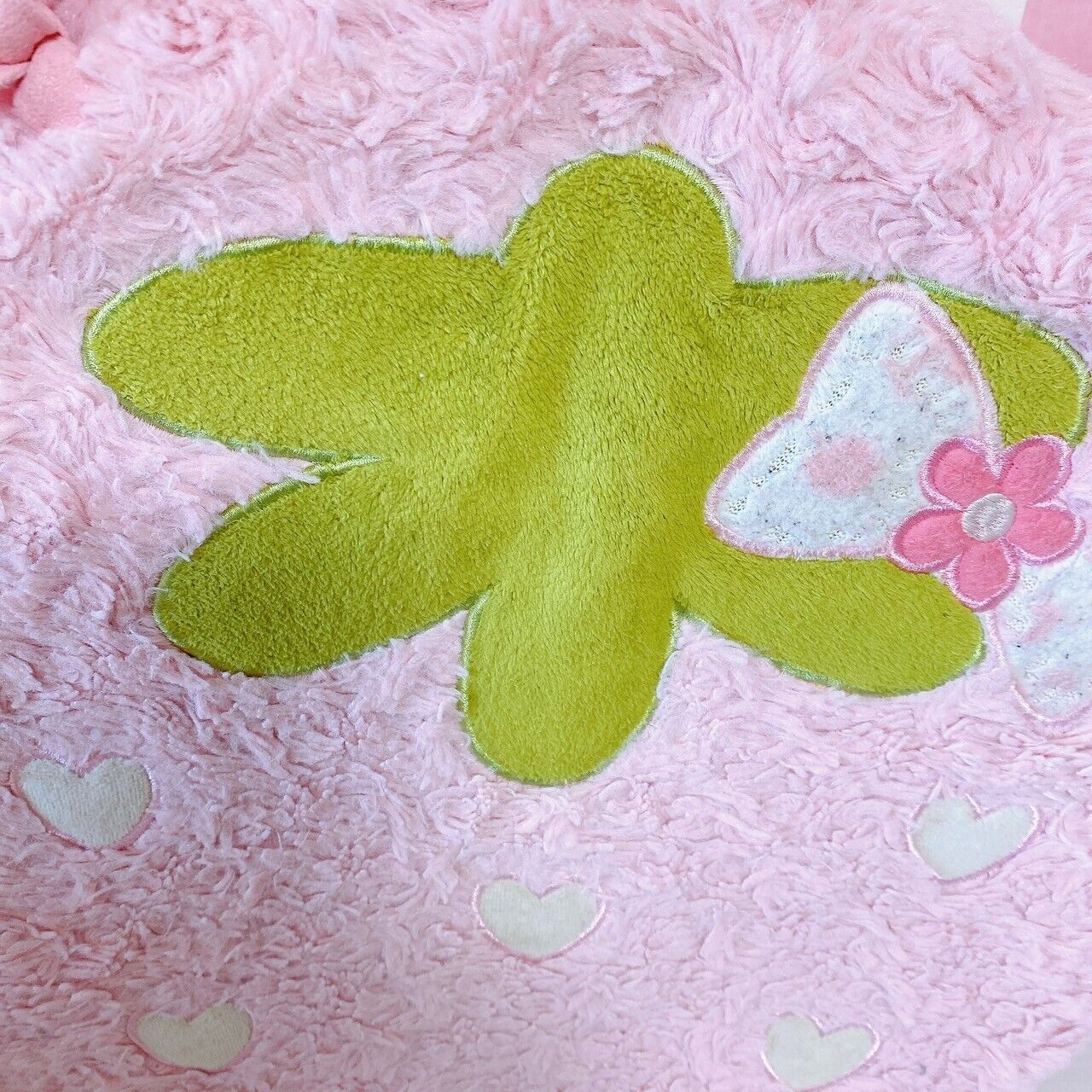 Mother Garden Zabuton Round Pink Strawberry Ribbon Heart Fluffy Fabric Kawaii