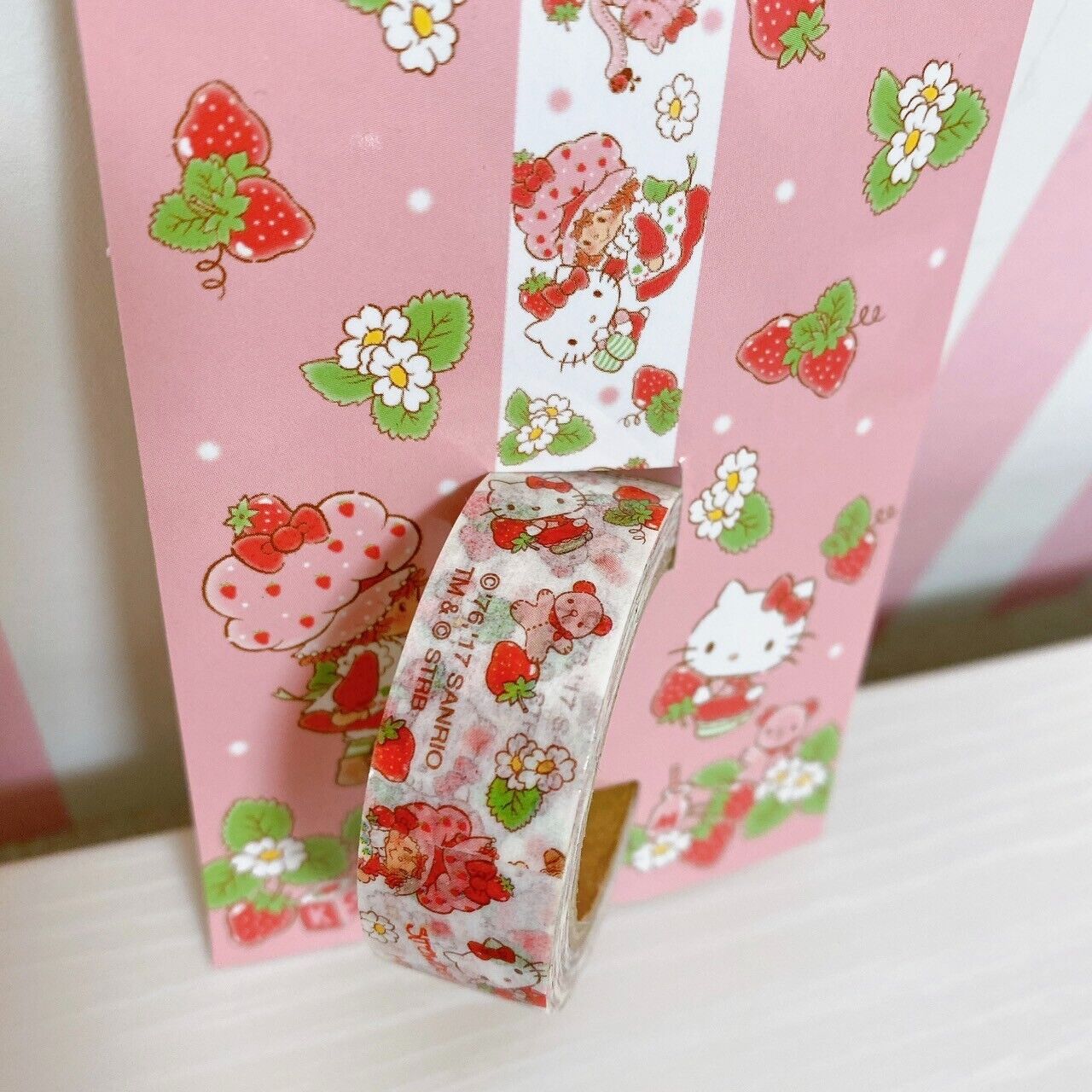 Sanrio Hello Kitty Strawberry Shortcake Memo Expansion Pink Masking Tape 3 Set