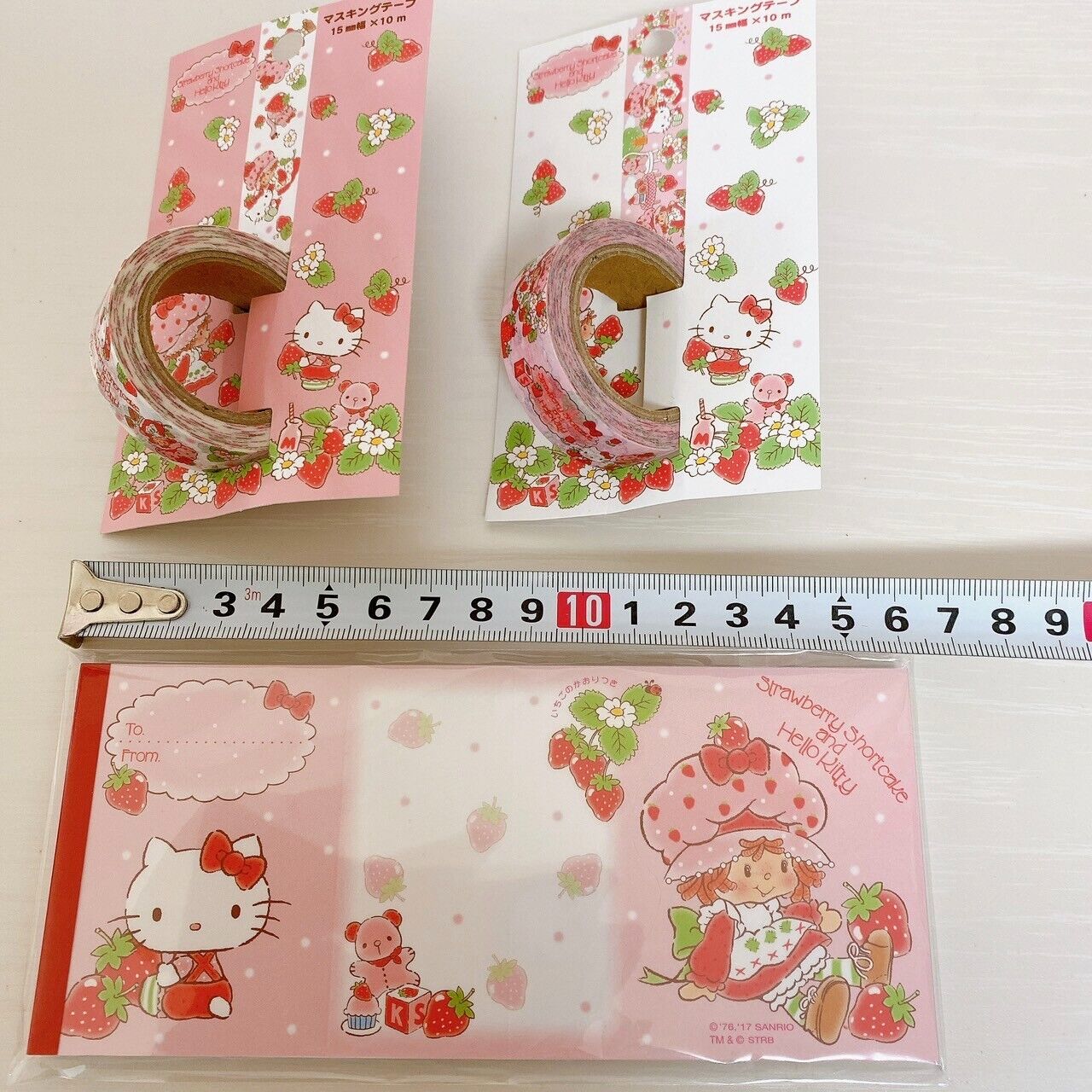 Sanrio Hello Kitty Strawberry Shortcake Memo Expansion Pink Masking Tape 3 Set