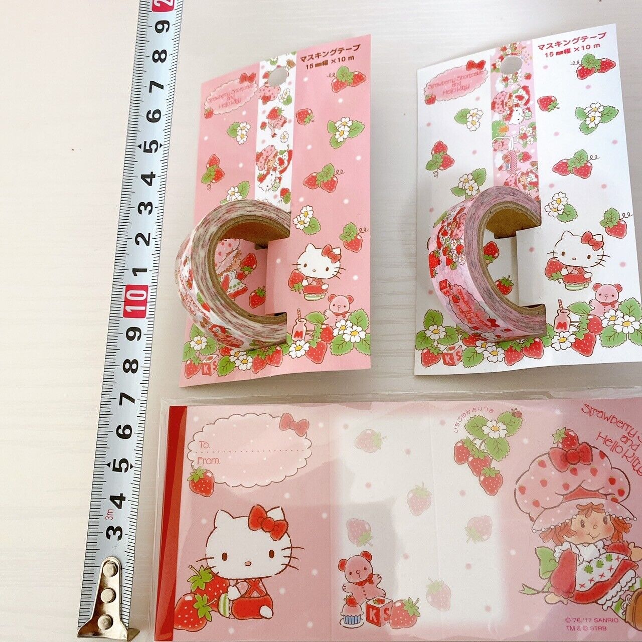 Sanrio Hello Kitty Strawberry Shortcake Memo Expansion Pink Masking Tape 3 Set