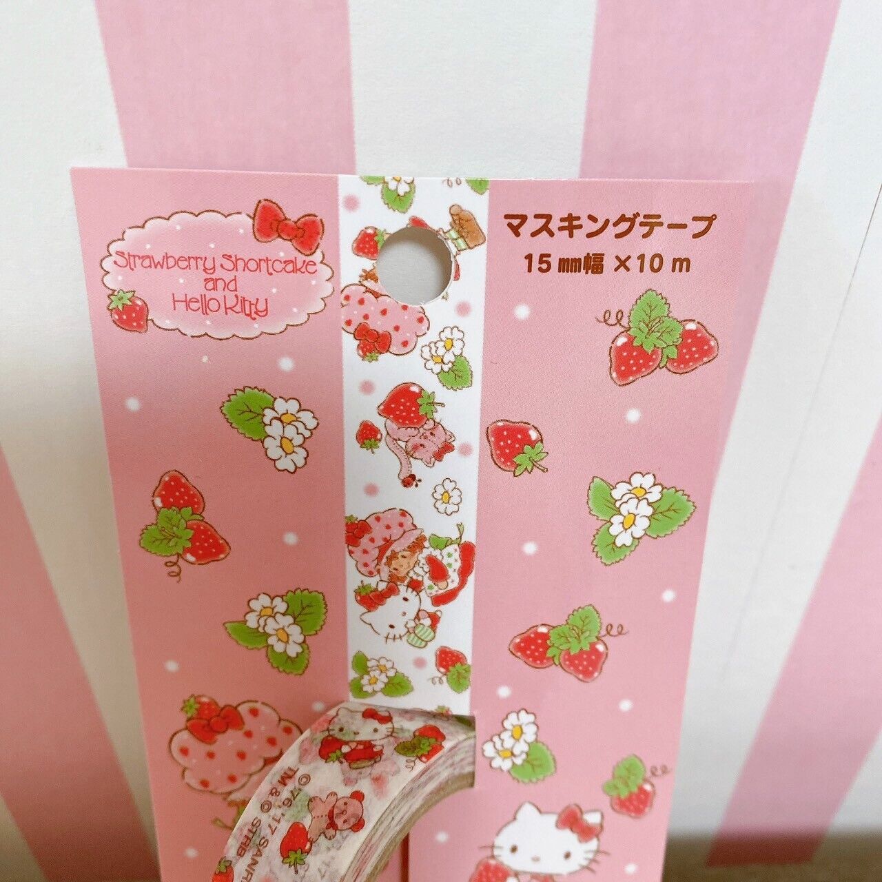 Sanrio Hello Kitty Strawberry Shortcake Memo Expansion Pink Masking Tape 3 Set