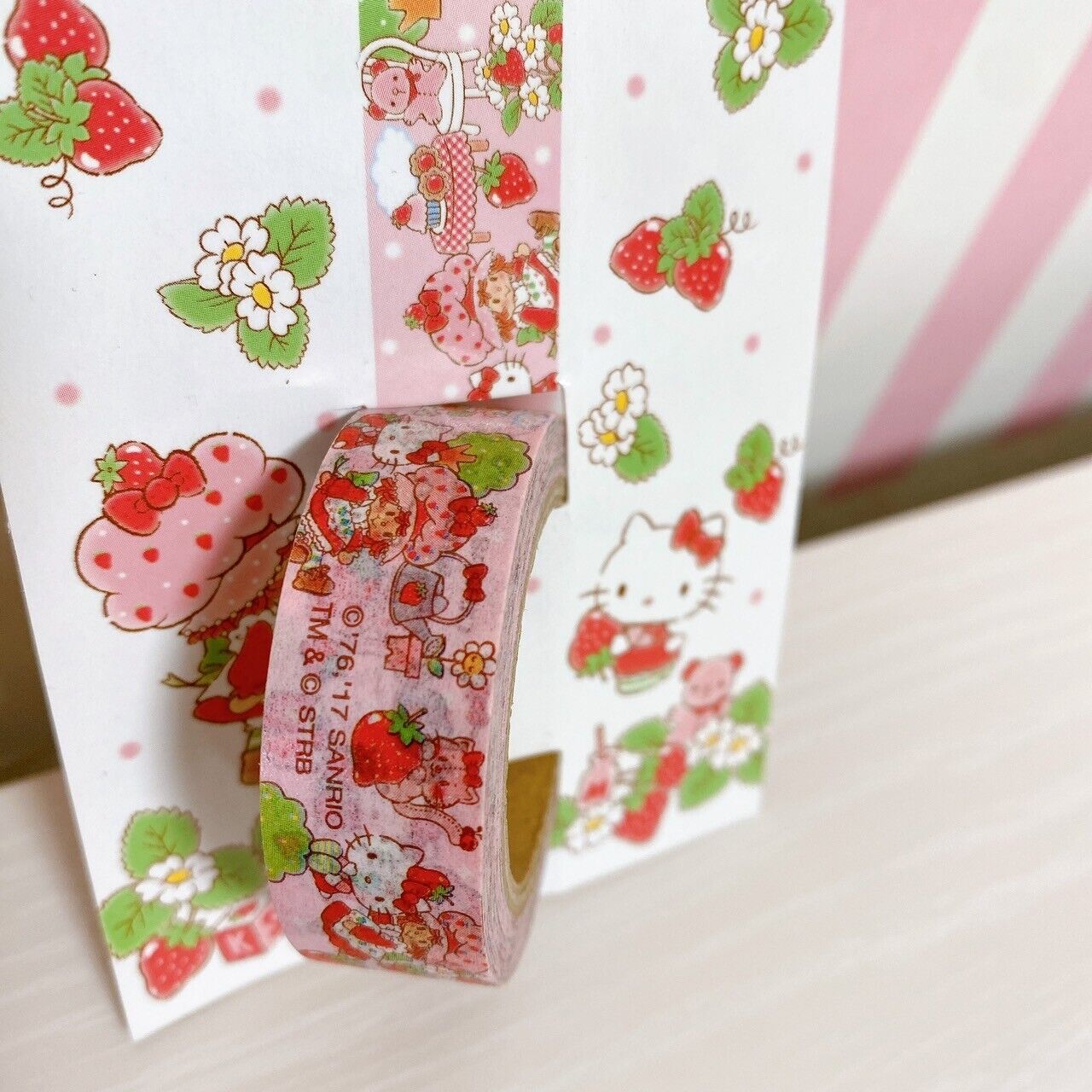 Sanrio Hello Kitty Strawberry Shortcake Memo Expansion Pink Masking Tape 3 Set