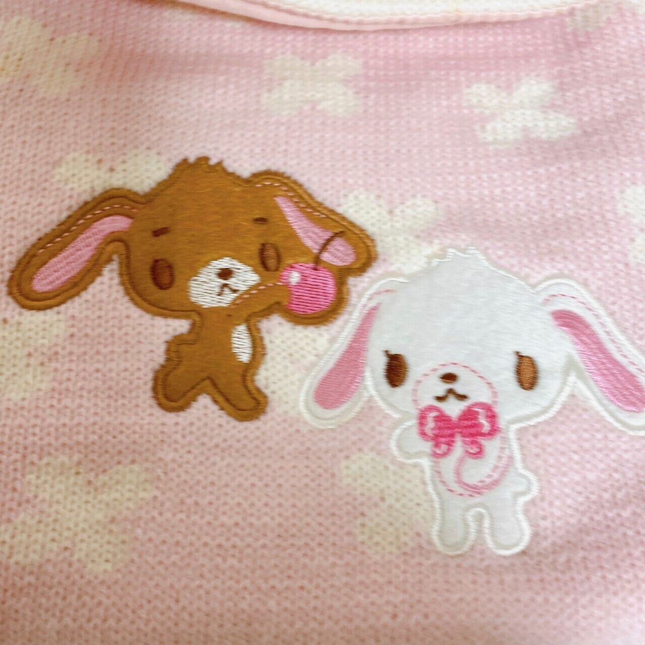 Sanrio Sugar Bunnies Shoulder Bag Pouch Shirousa Kurousa Pale Pink Rabbit Kawaii