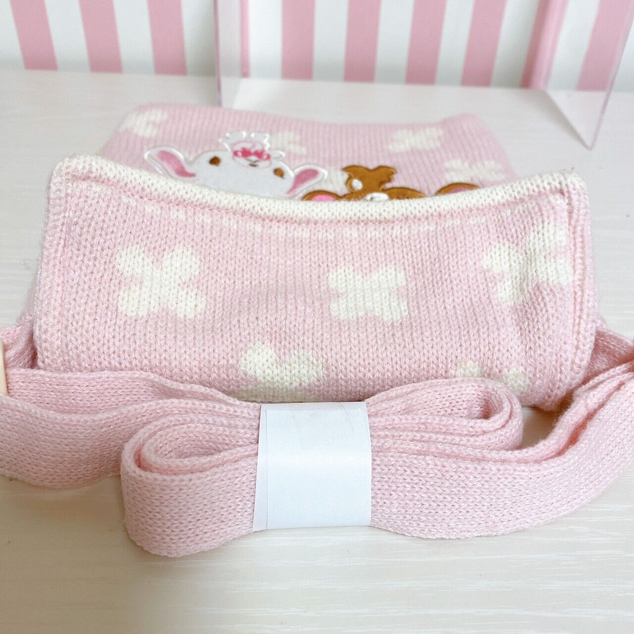 Sanrio Sugar Bunnies Shoulder Bag Pouch Shirousa Kurousa Pale Pink Rabbit Kawaii