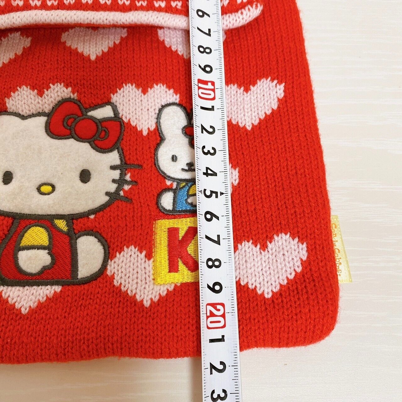 Sanrio Hello Kitty Knit Shoulder Bag Pouch Red Cat Rabbit Heart Kawaii Character