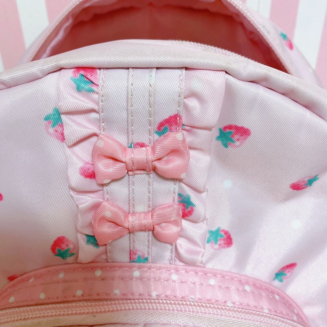 Sanrio Hello Kitty Strawberry Shortcake Backpack School Bag Pink Ribbon Kawaii