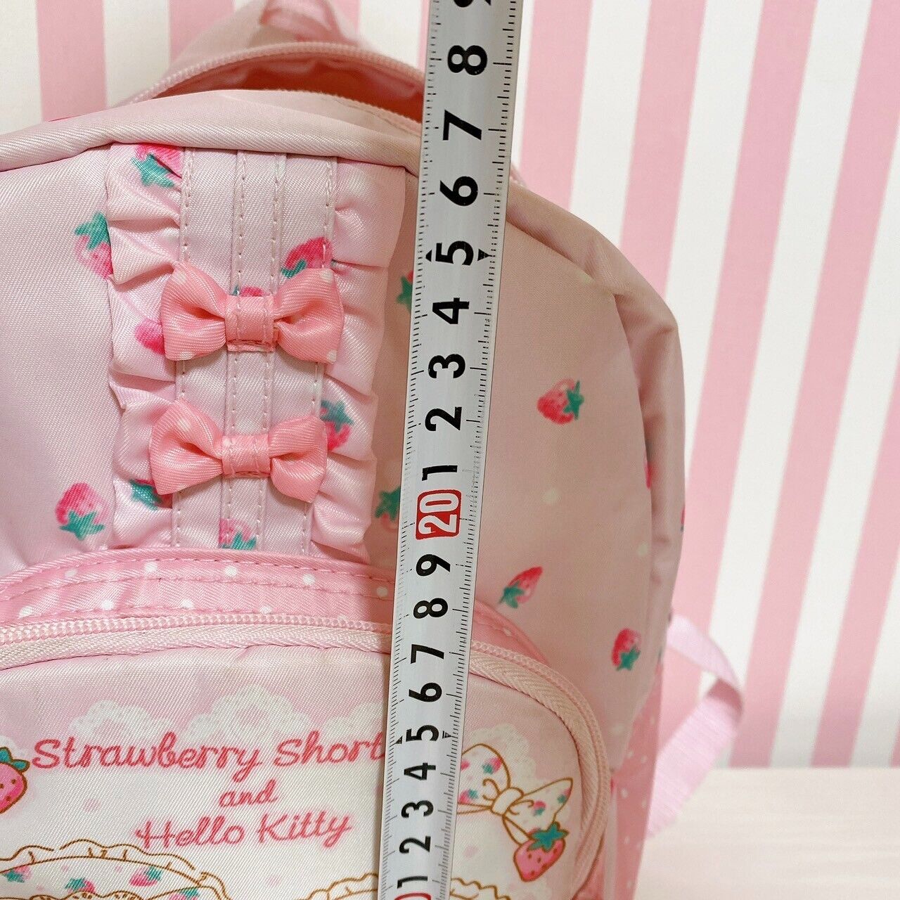 Sanrio Hello Kitty Strawberry Shortcake Backpack School Bag Pink Ribbon Kawaii