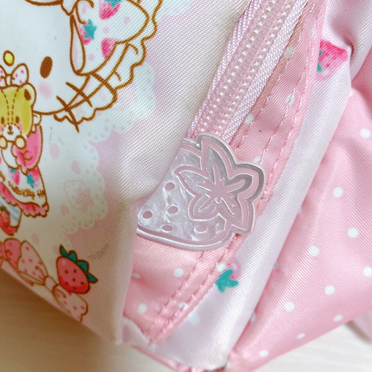 Sanrio Hello Kitty Strawberry Shortcake Backpack School Bag Pink Ribbon Kawaii