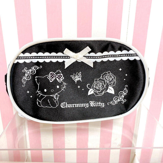 Sanrio Charmmy Charmy Kitty Pouch Black Ribbon Cat Frill Kawaii Character Rare