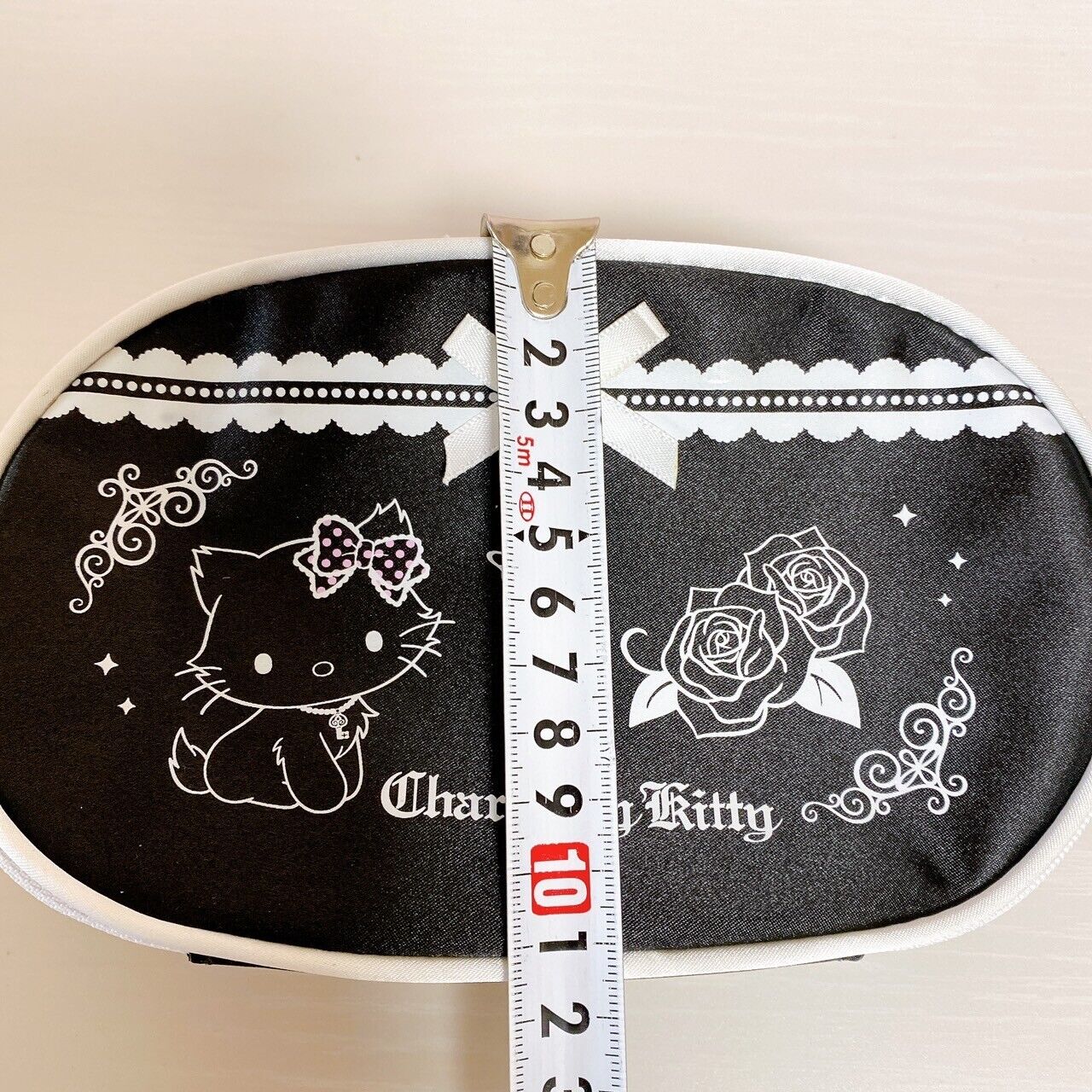 Sanrio Charmmy Charmy Kitty Pouch Black Ribbon Cat Frill Kawaii Character Rare