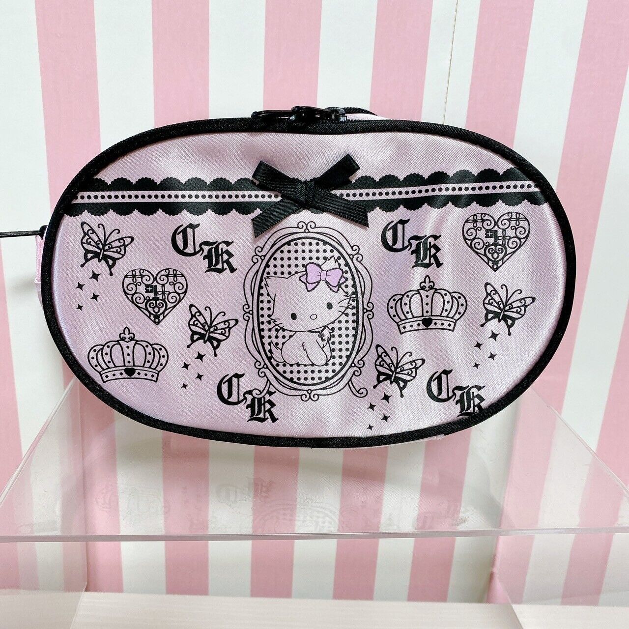 Sanrio Charmmy Charmy Kitty Pouch Pink Ribbon Cat Frill Kawaii Character Rare