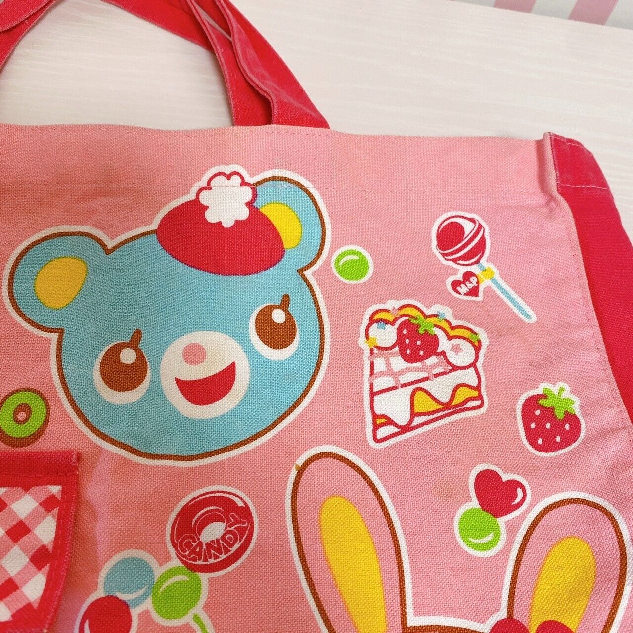 Mezzo Piano Lesson Tote Bag Red Mimi Popo Sweets Pocket Character Kawaii Rare