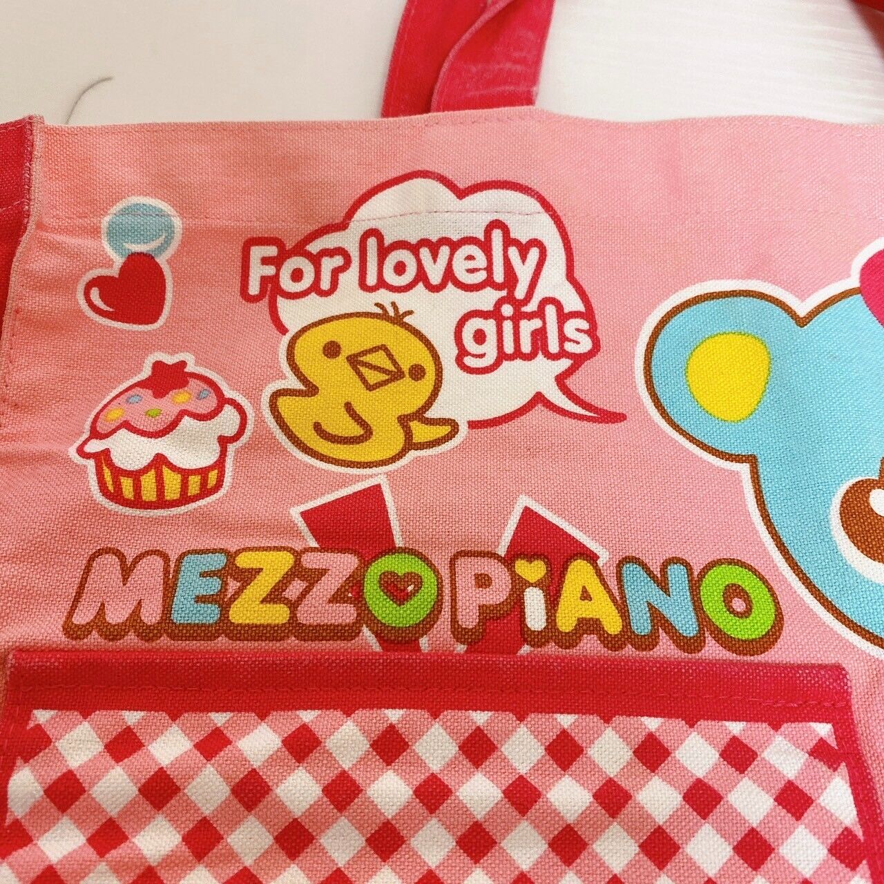 Mezzo Piano Lesson Tote Bag Red Mimi Popo Sweets Pocket Character Kawaii Rare