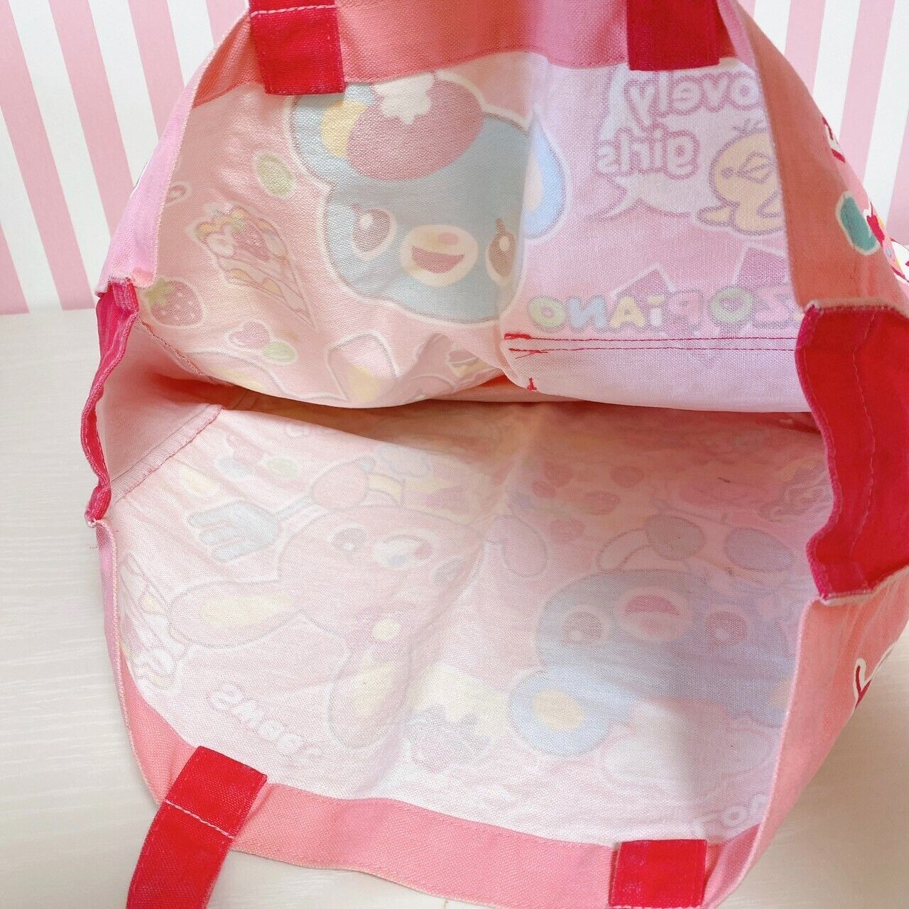 Mezzo Piano Lesson Tote Bag Red Mimi Popo Sweets Pocket Character Kawaii Rare