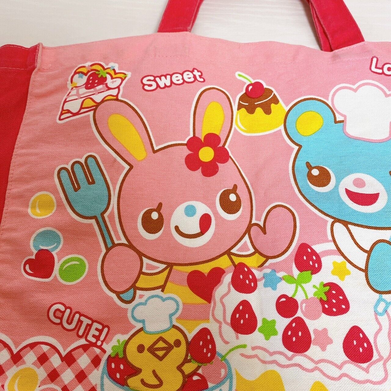 Mezzo Piano Lesson Tote Bag Red Mimi Popo Sweets Pocket Character Kawaii Rare