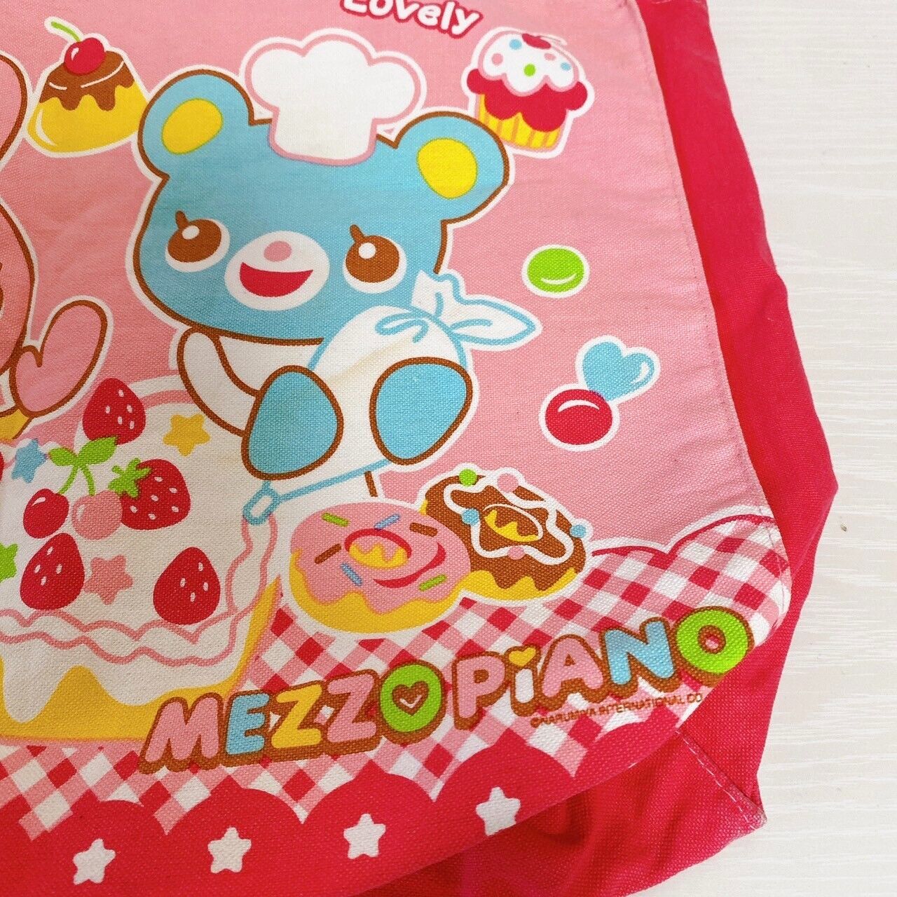 Mezzo Piano Lesson Tote Bag Red Mimi Popo Sweets Pocket Character Kawaii Rare