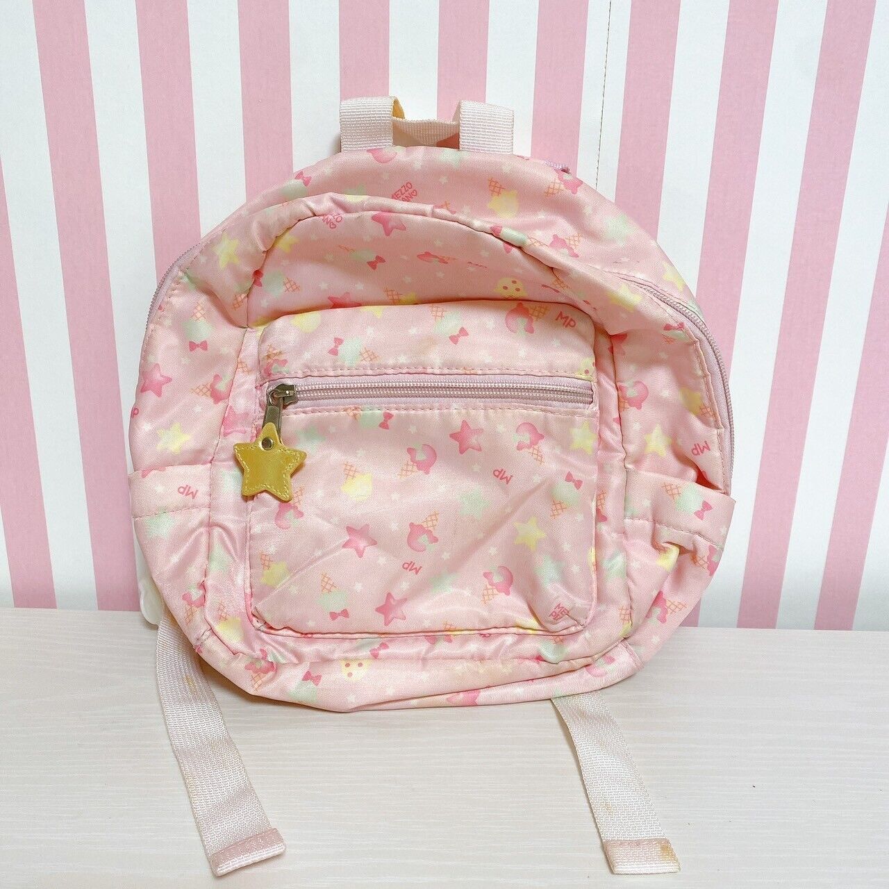 Mezzo Piano Backpack Rucksack School Bag Pink Ice Cream Star Soft Kawaii Rare