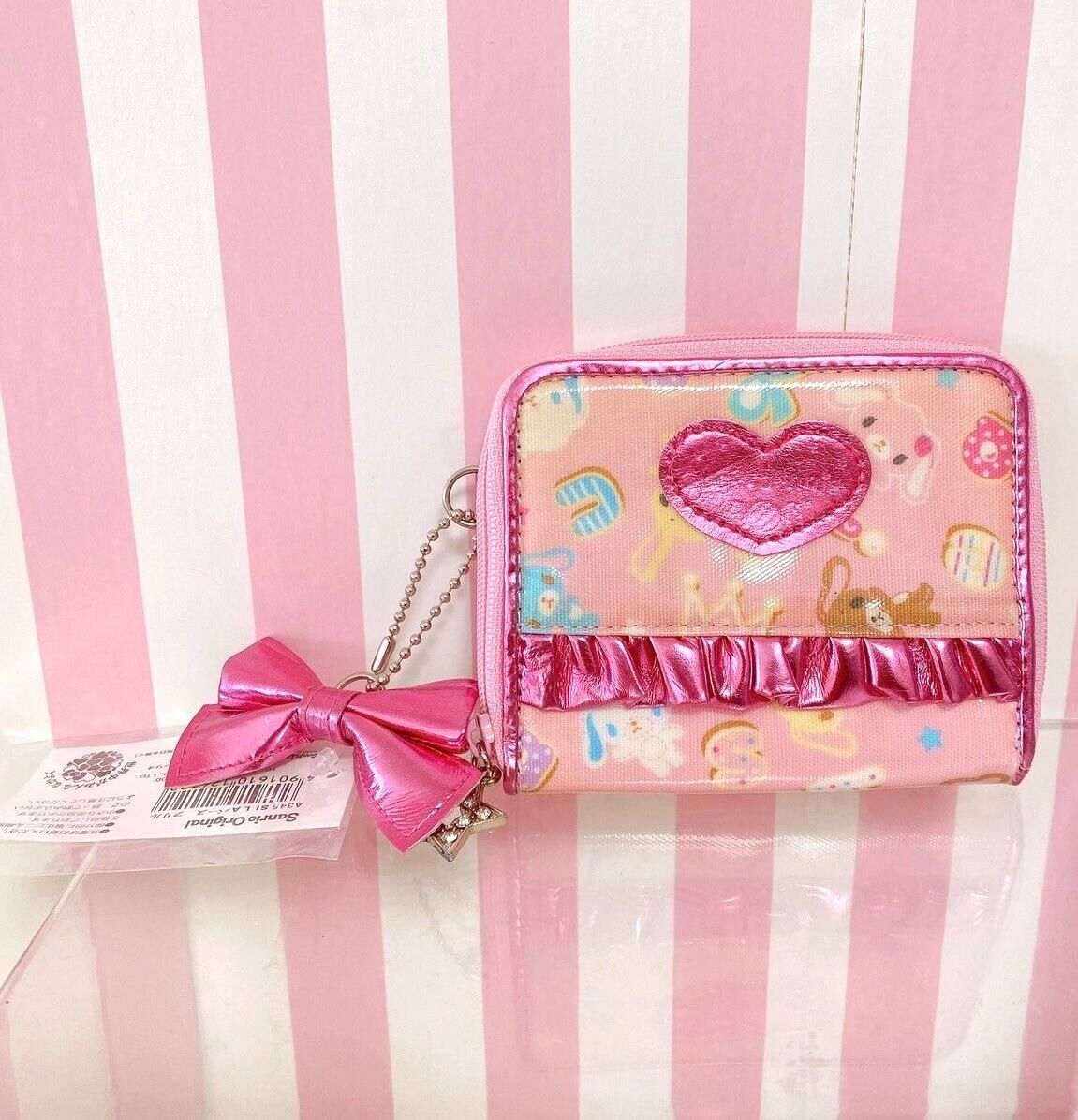 Sanrio Sugar Bunnies Wallet Coin Case Folding Pink Frill Heart Kawaii Character