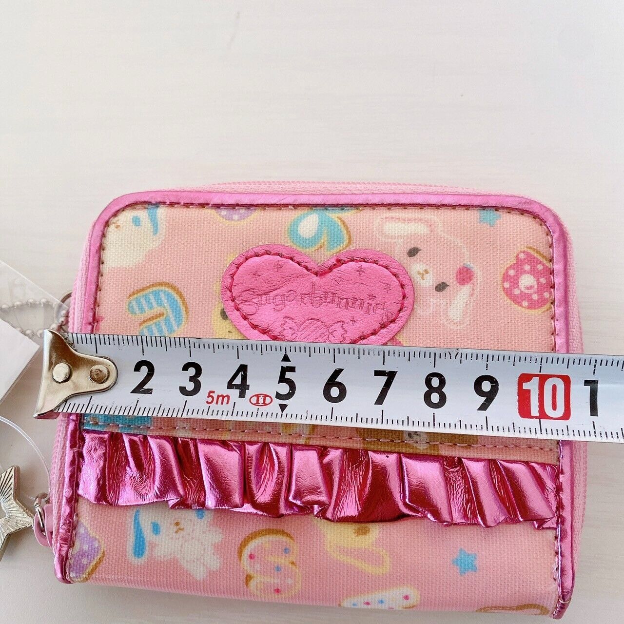 Sanrio Sugar Bunnies Wallet Coin Case Folding Pink Frill Heart Kawaii Character