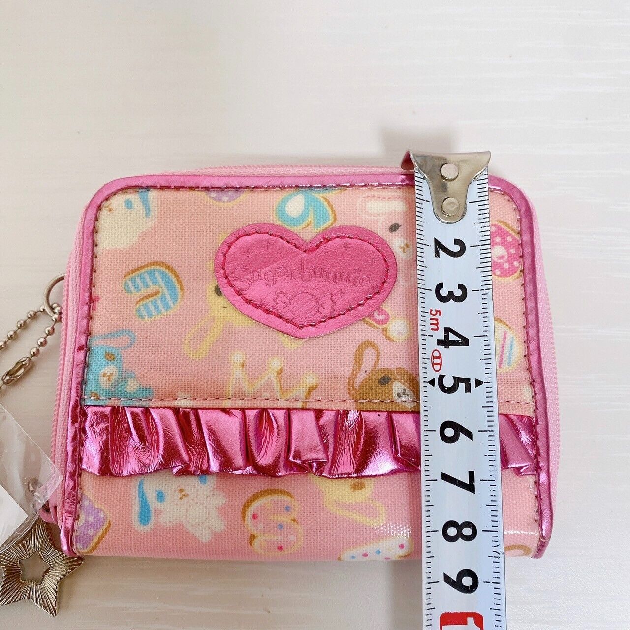 Sanrio Sugar Bunnies Wallet Coin Case Folding Pink Frill Heart Kawaii Character