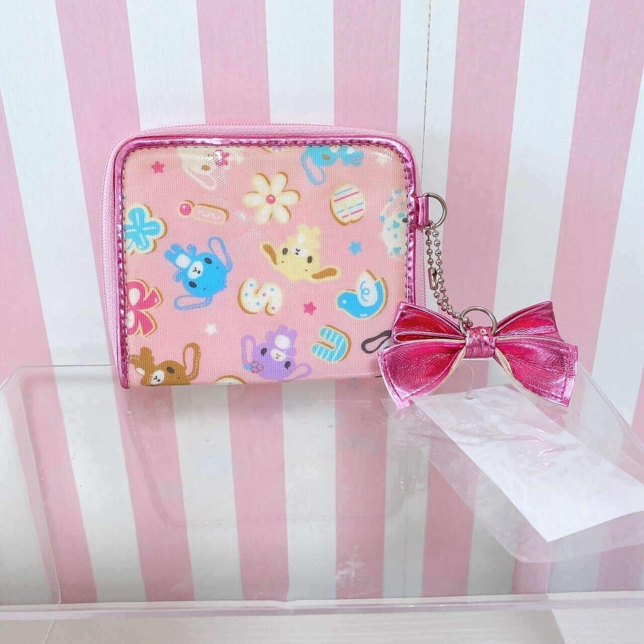 Sanrio Sugar Bunnies Wallet Coin Case Folding Pink Frill Heart Kawaii Character