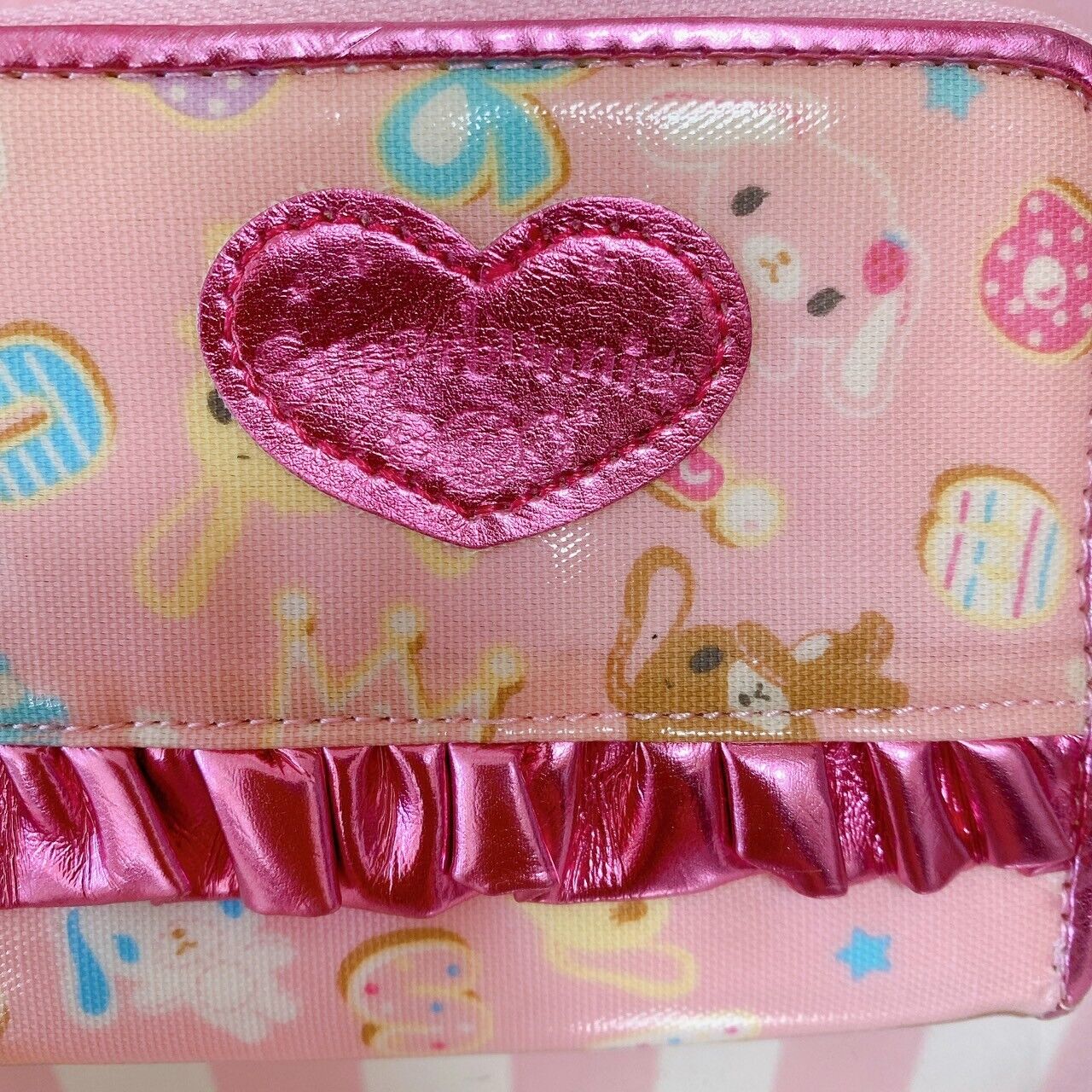 Sanrio Sugar Bunnies Wallet Coin Case Folding Pink Frill Heart Kawaii Character